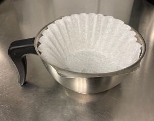 Coffee filter in filter pan